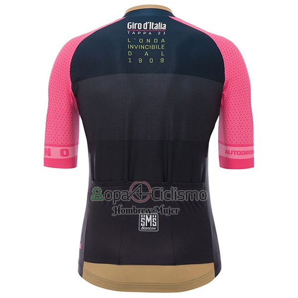 Giro d'Italia Ropa Ciclismo Culotte Corto 2017 Hombre Mangas Cortas Monza Milano Brown